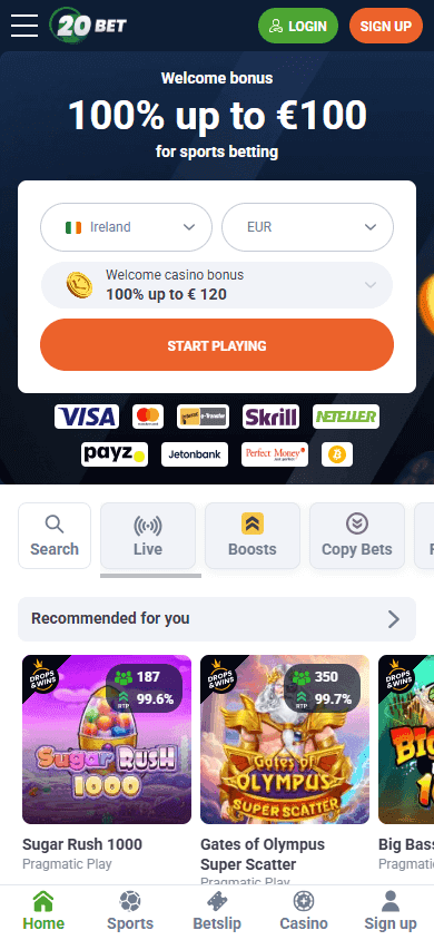 20bet casino screenshot