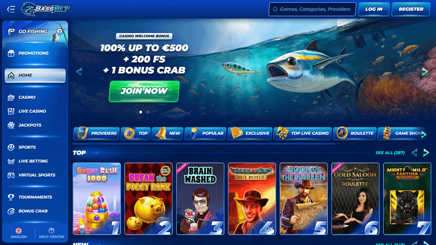BassBet casino screenshot