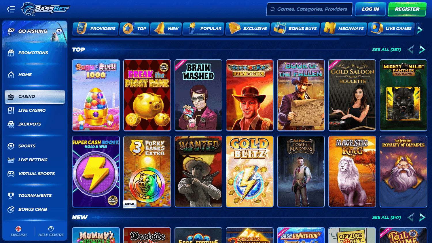 BassBet casino screenshot