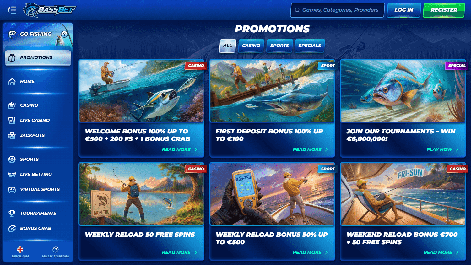 BassBet casino screenshot