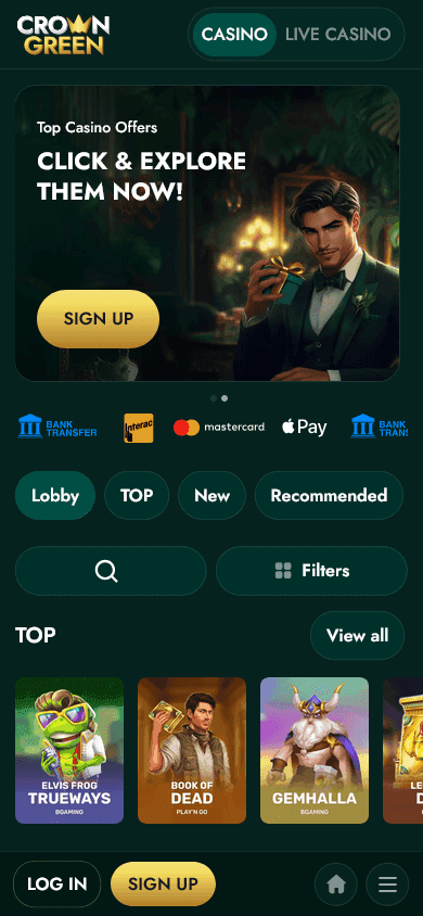CrownGreen casino screenshot