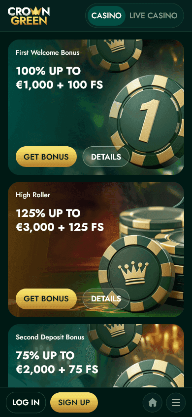 CrownGreen casino screenshot