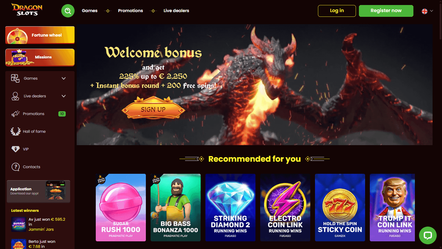 DragonSlots casino screenshot