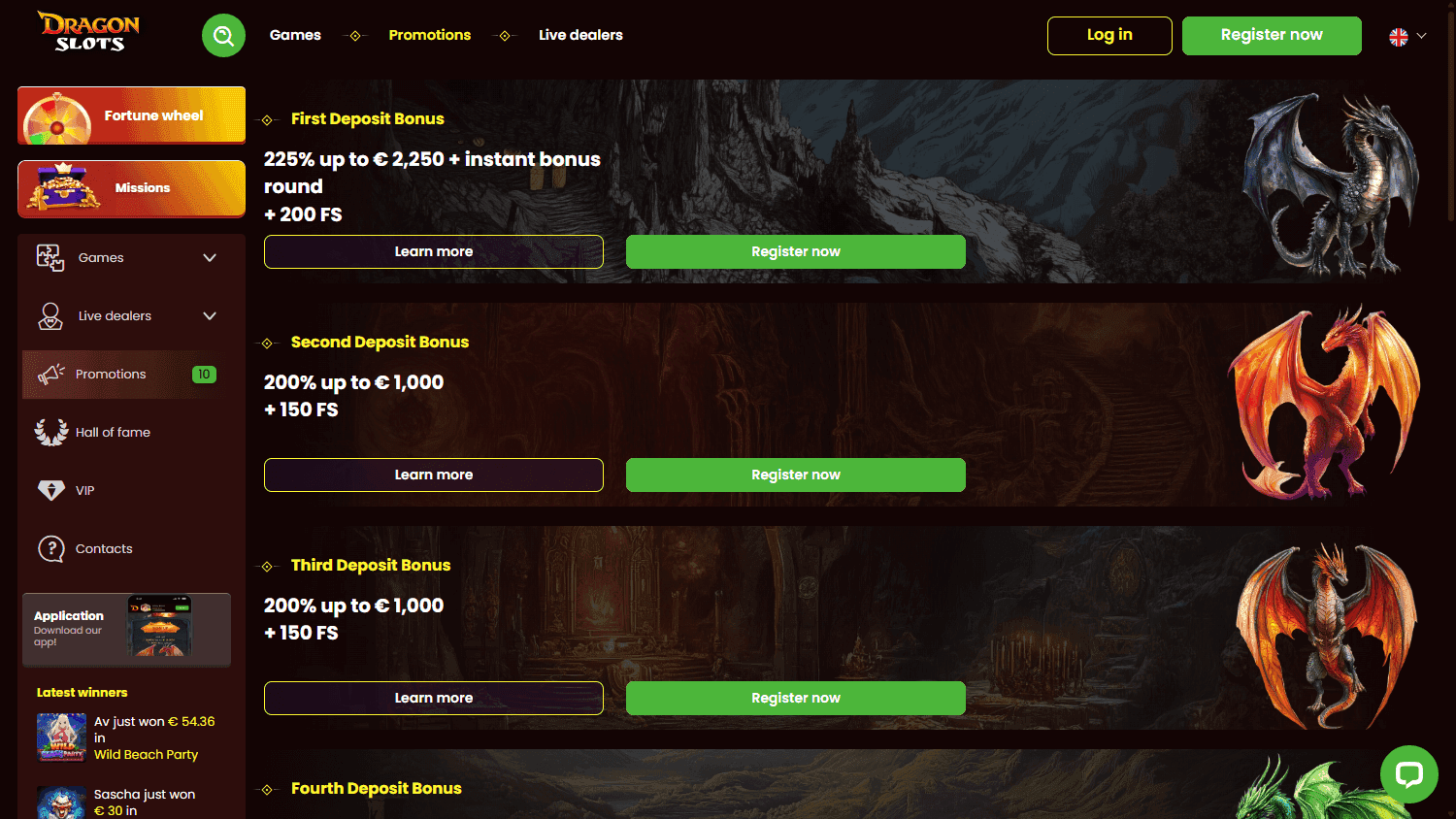 DragonSlots casino screenshot