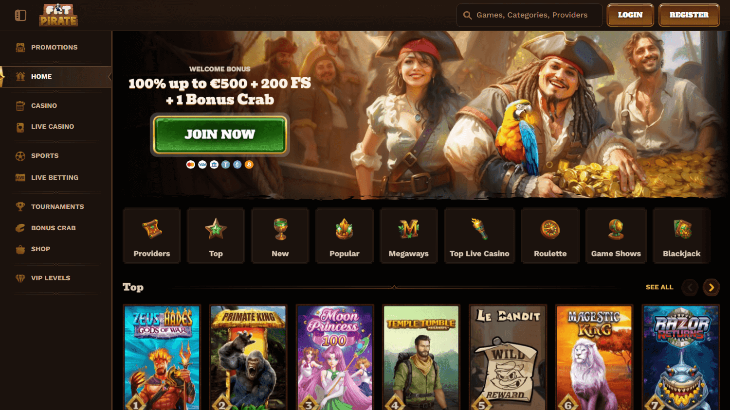 FatPirate casino screenshot