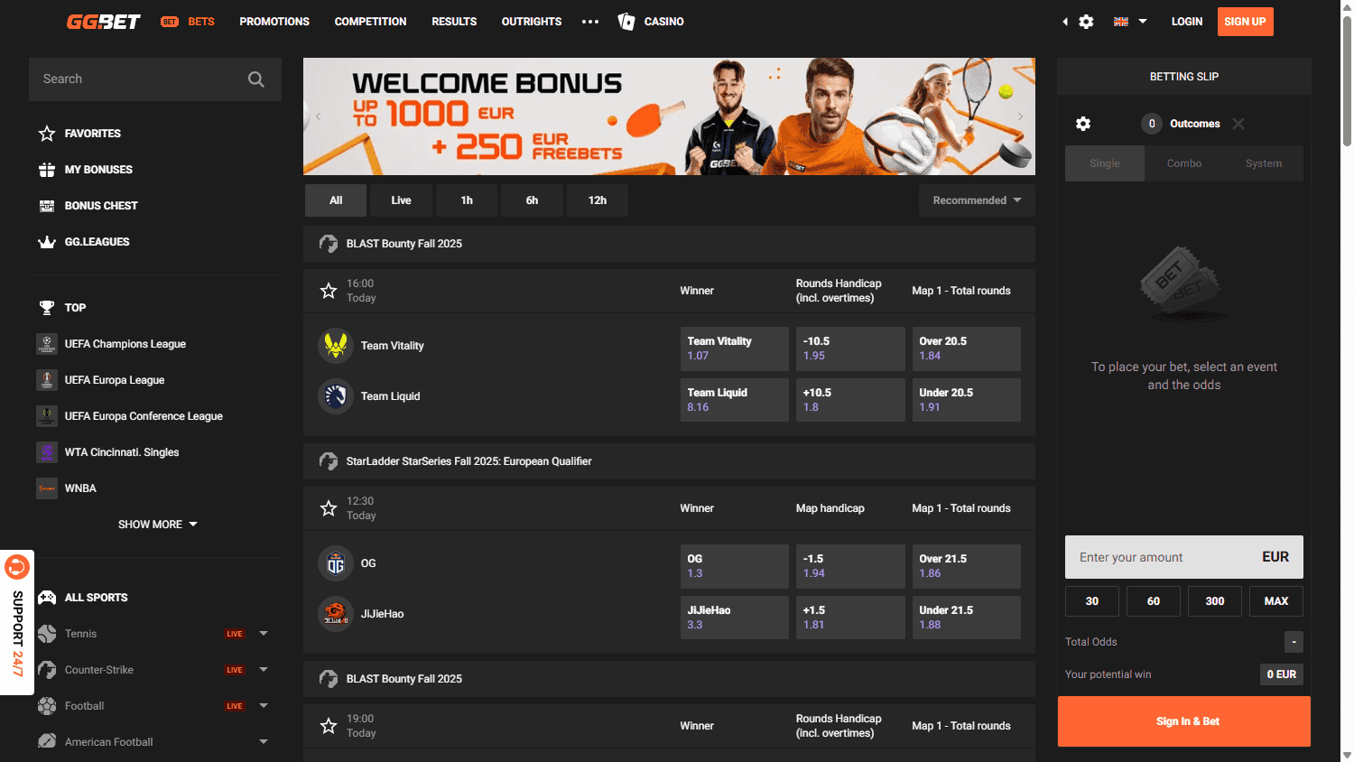 gg bet casino screenshot