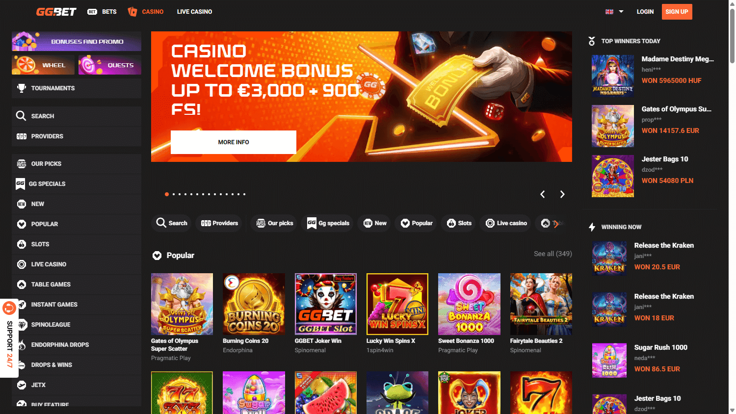 gg bet casino screenshot