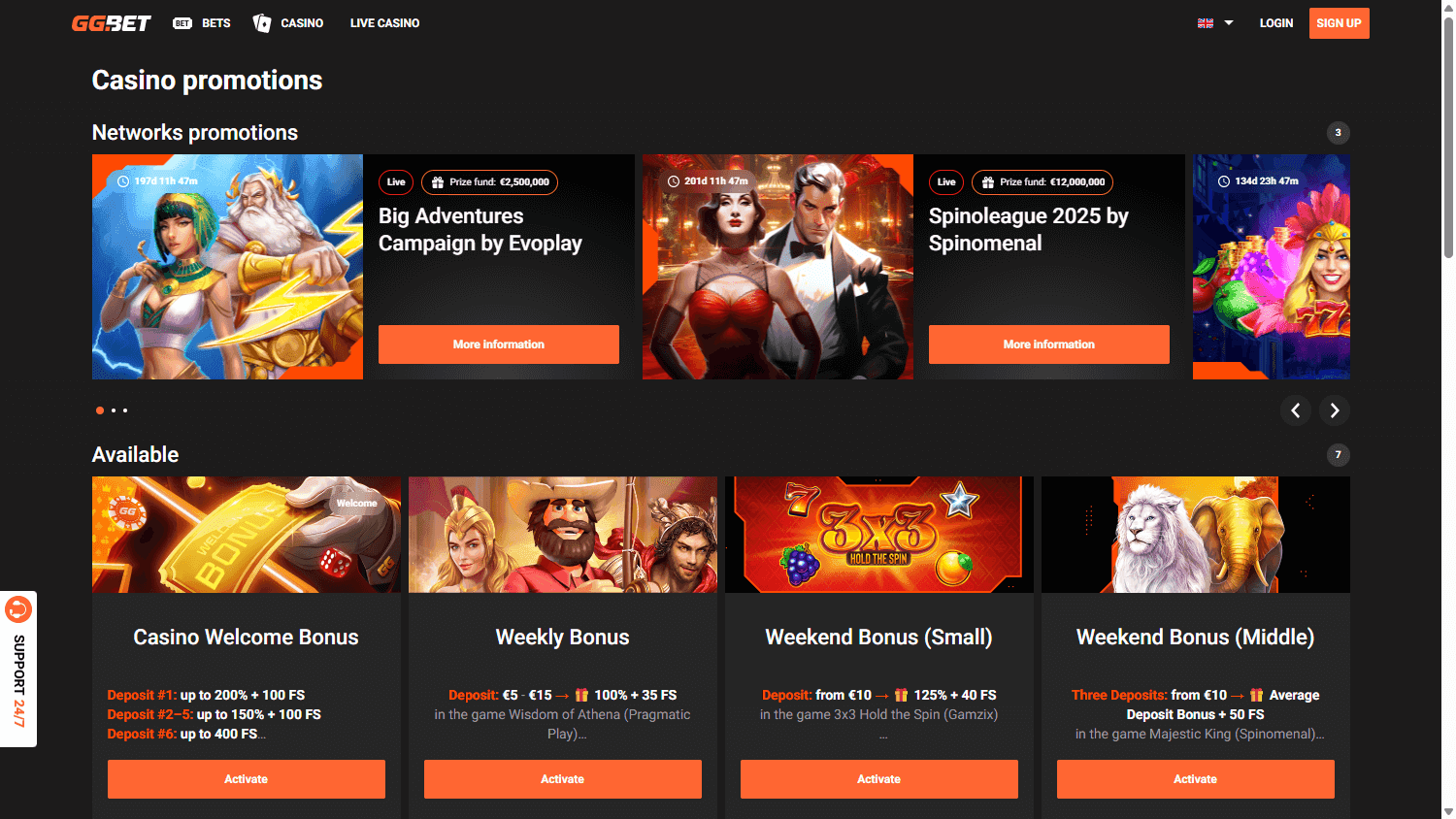 gg bet casino screenshot