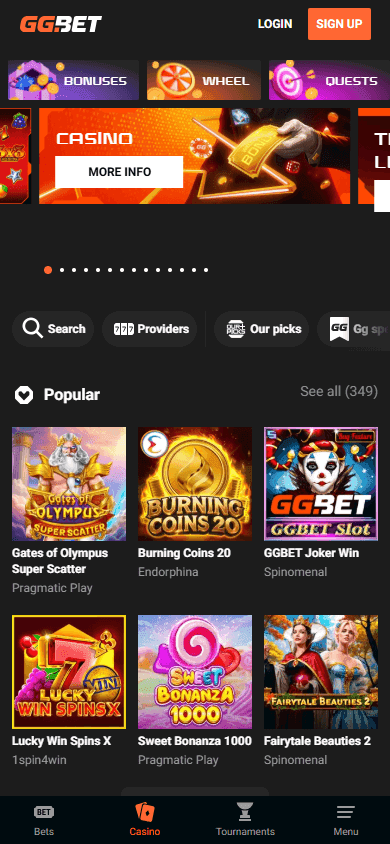 gg bet casino screenshot
