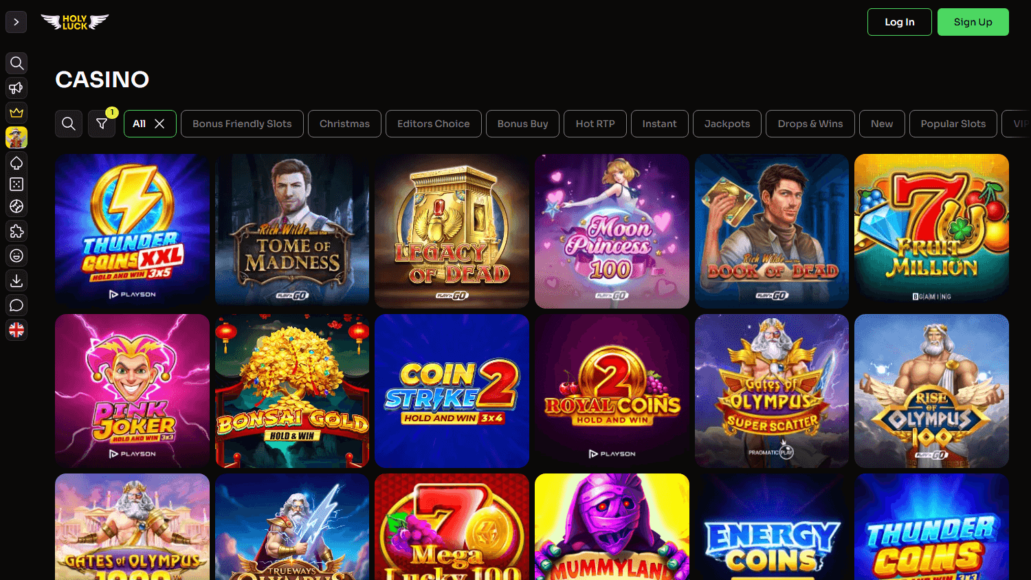 holyluck casino screenshot