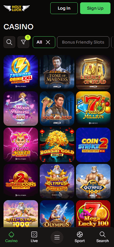 holyluck casino screenshot