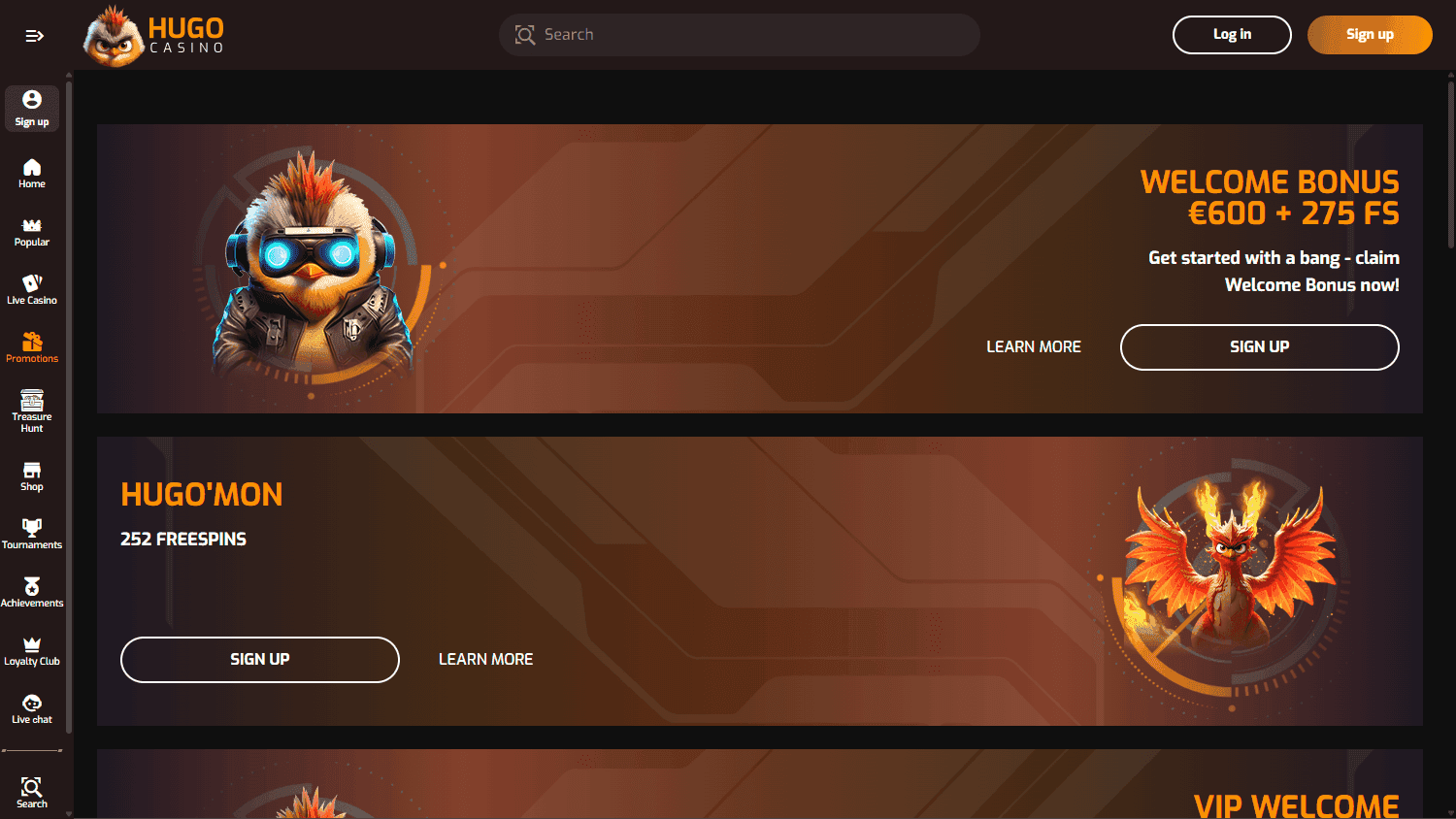 Hugo Casino casino screenshot