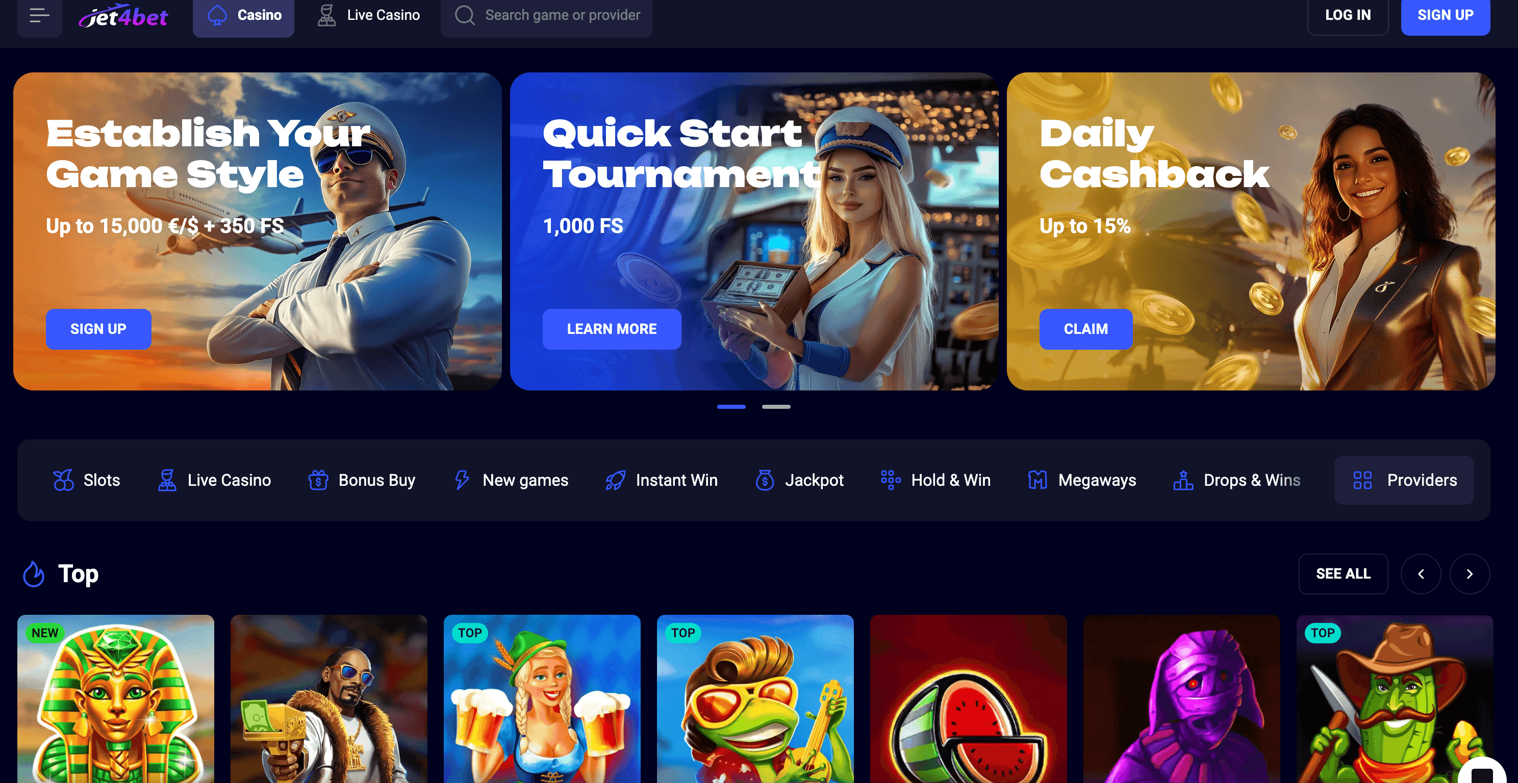 Jet4Bet casino screenshot