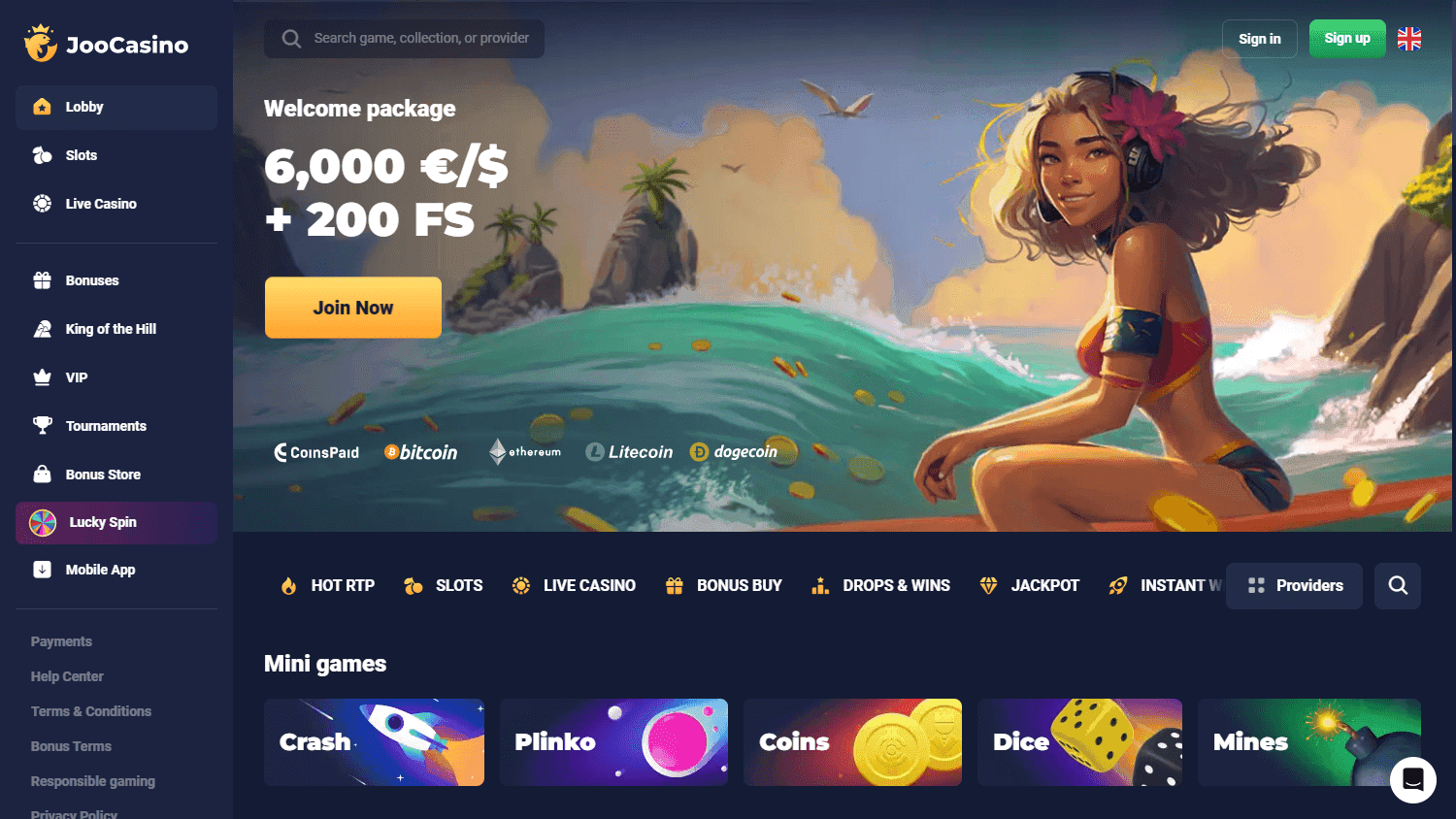 Joo Casino casino screenshot