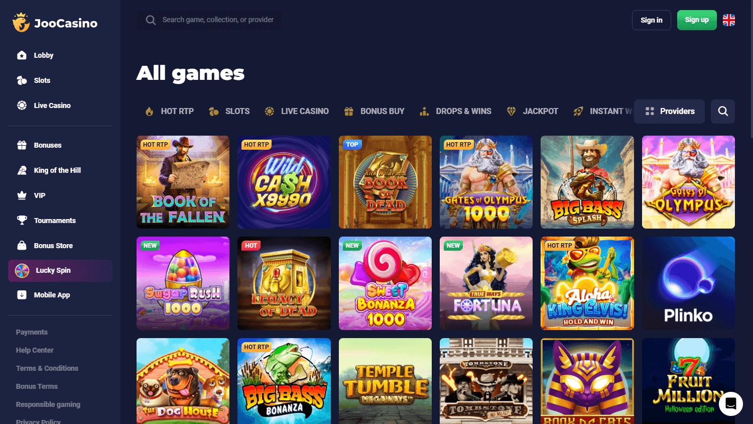 Joo Casino casino screenshot