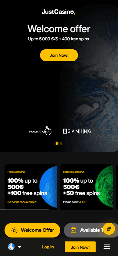 JustCasino casino screenshot