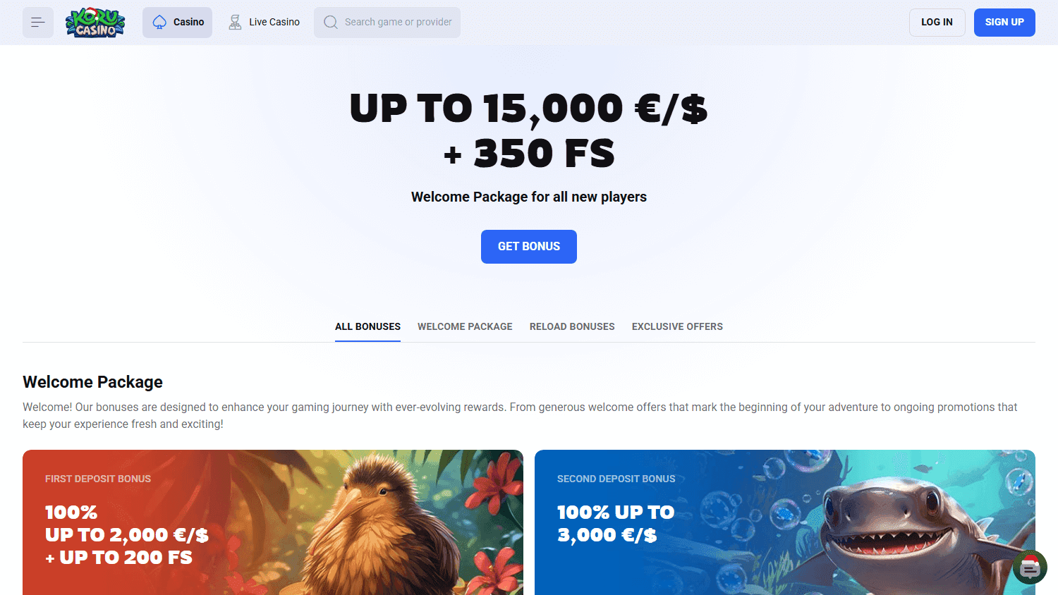 Korucasino casino screenshot