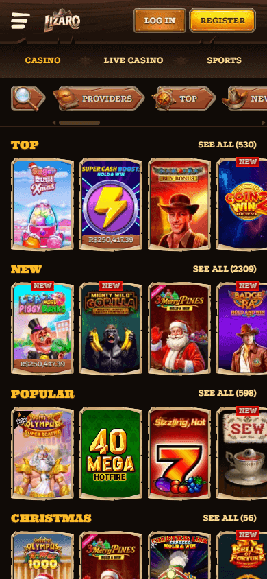 Lizaro casino screenshot