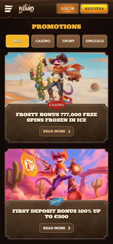 Lizaro casino screenshot