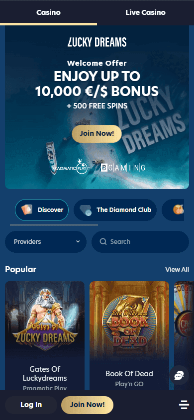 LuckyDreams casino screenshot