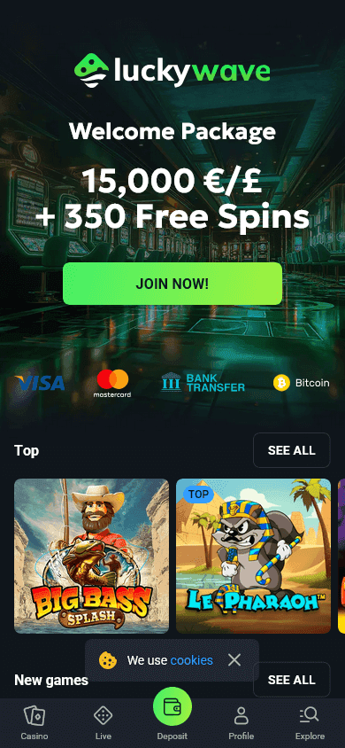 LuckyWave casino screenshot