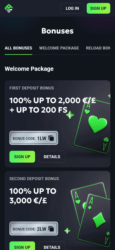 LuckyWave casino screenshot