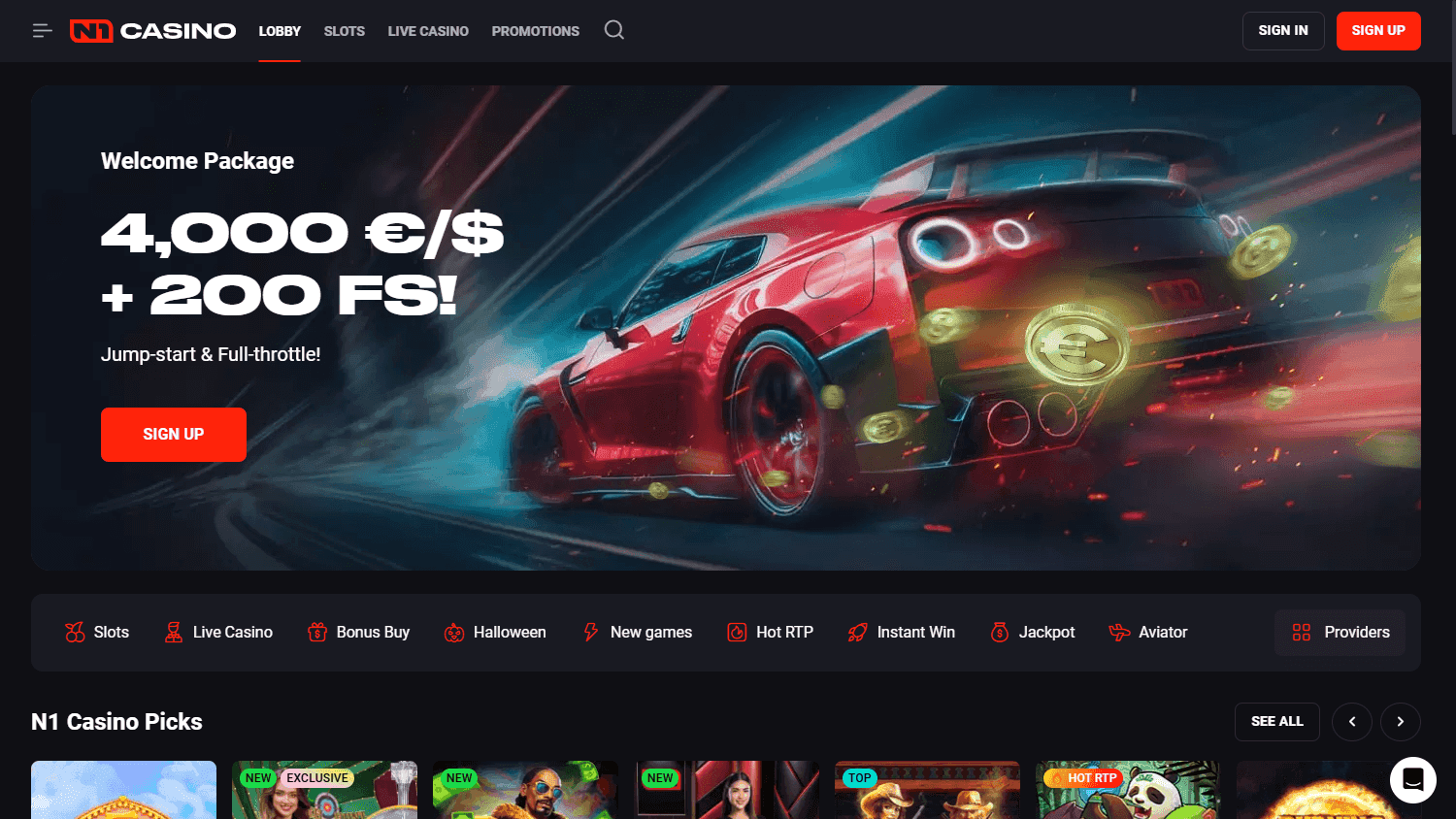 N1 Casino casino screenshot