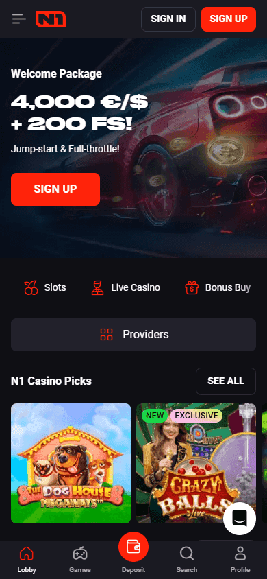 N1 Casino casino screenshot