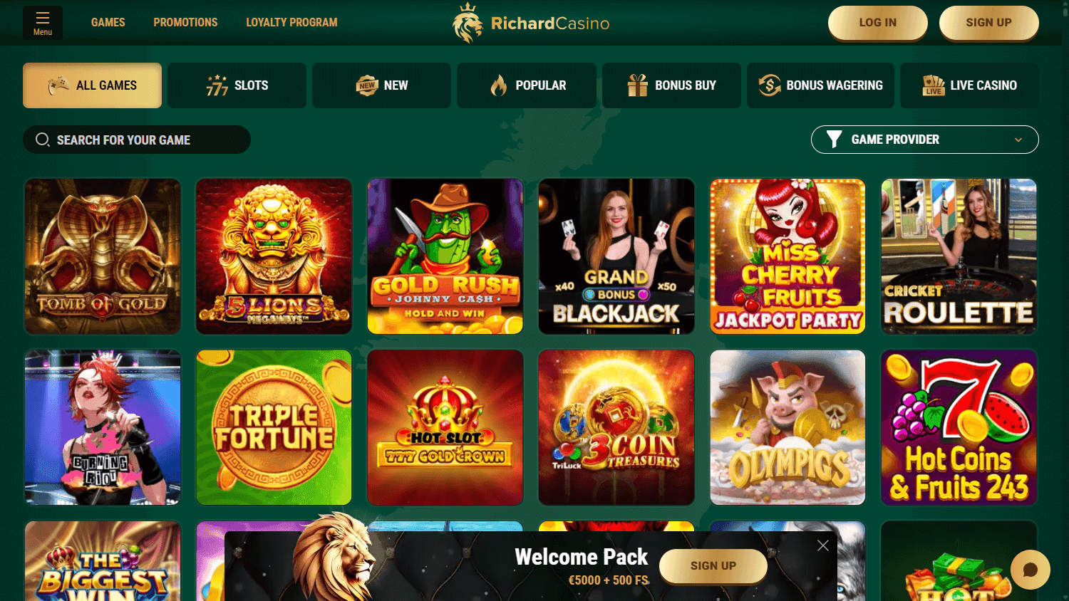 RichardCasino casino screenshot