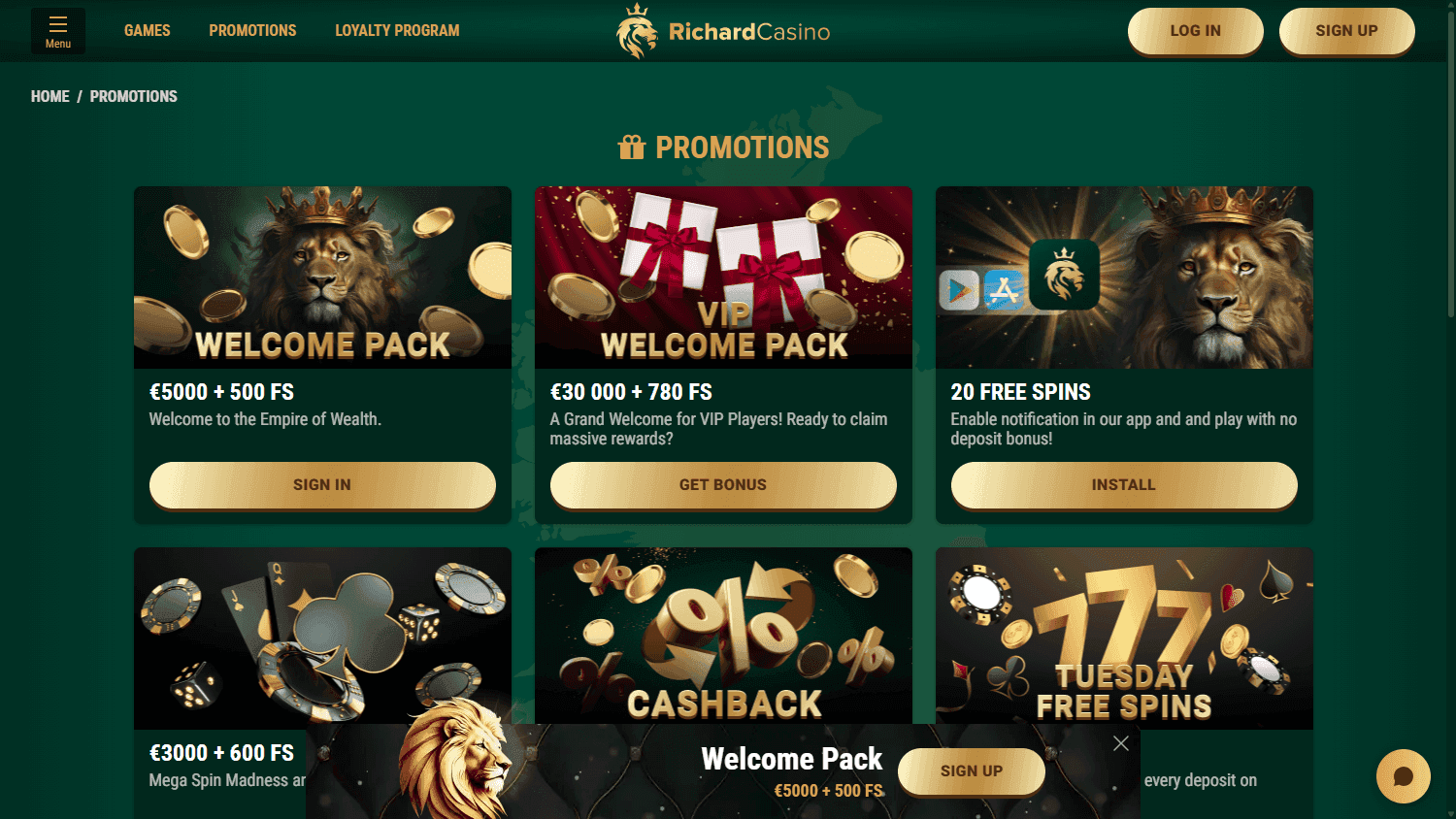 RichardCasino casino screenshot