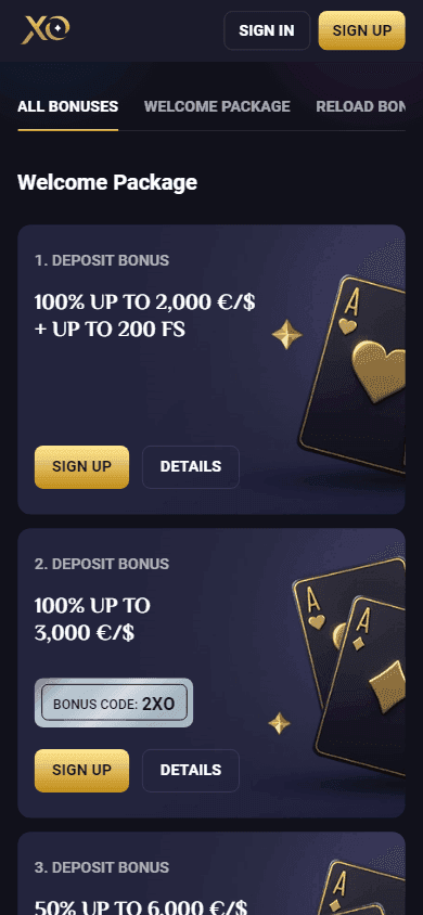 Rollxo casino screenshot
