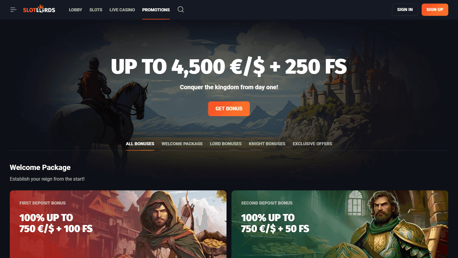 Slotlords casino screenshot