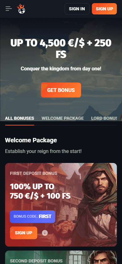 Slotlords casino screenshot