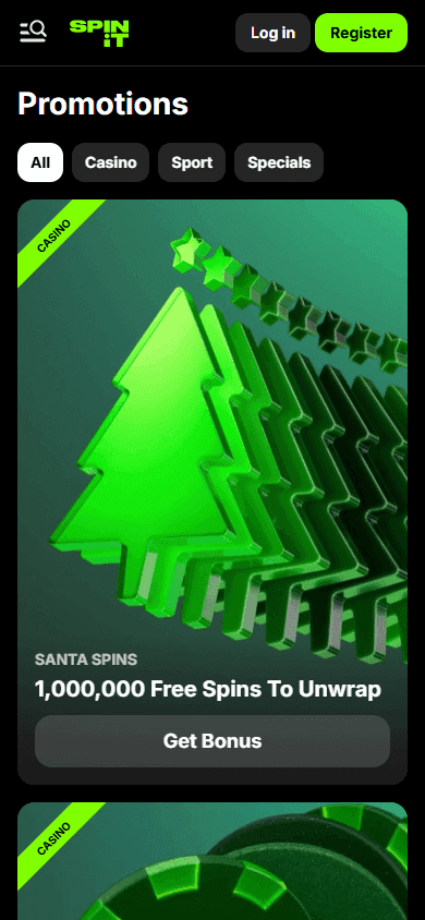 Spinit casino screenshot