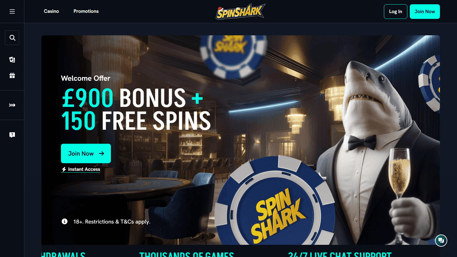 spinshark casino screenshot