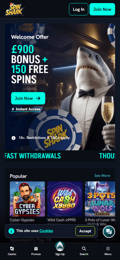 spinshark casino screenshot