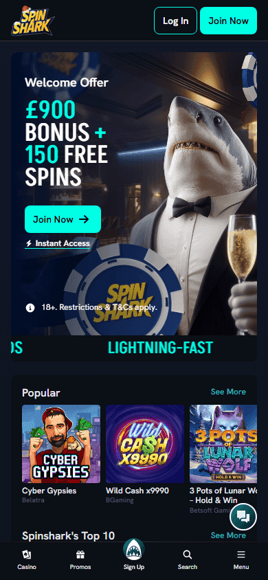 spinshark casino screenshot