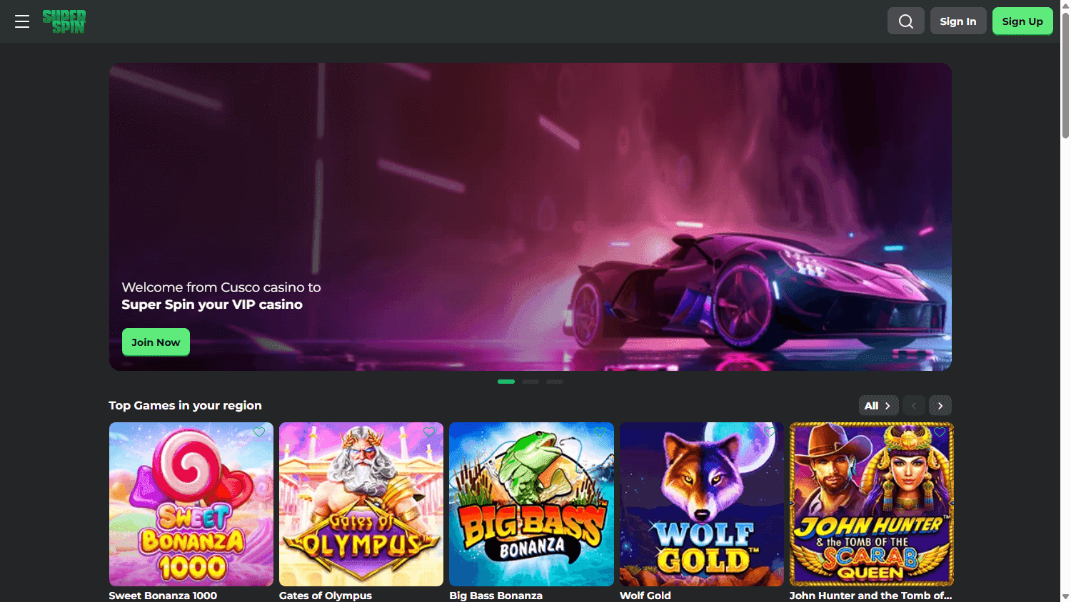 super spin casino screenshot