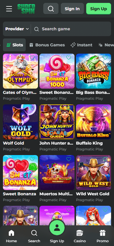 super spin casino screenshot