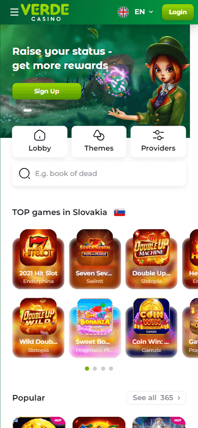 verdecasino casino screenshot