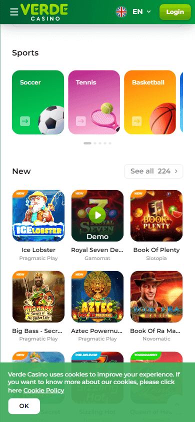 verdecasino casino screenshot